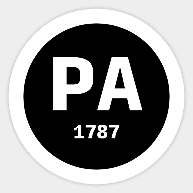 Pennsylvania | PA 1787 Sticker by KodeLiMe